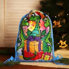 New Year's bag on the lace, the color is blue/multi -colored