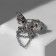 Ring "Butterfly" with a chain, color in silver, dimensionless