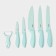 A set of kitchen utensils "Claud", 6 objects: 5 knives, vegetable cleaning of ceramics, turquoise color