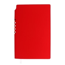Lotted diary, 130x200 mm 128 sheets, leatherette, gray block 70 g/m2, lies, branch under the handle, red