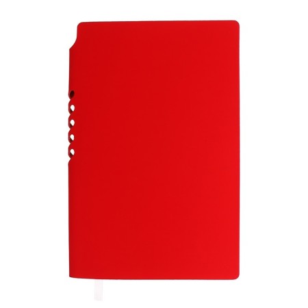 Lotted diary, 130x200 mm 128 sheets, leatherette, gray block 70 g/m2, lies, branch under the handle, red