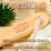 Massage brush made of natural bristles, with a handle, smooth