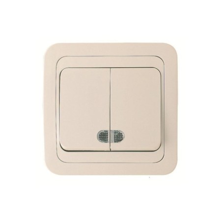 Makel 25023 Mimoza, SP, 10A, 2 keys, cream/cream color