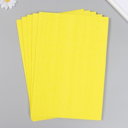 Foamiran terry "lemon" 2 mm (set of 5 sheets) A4 format format-1
