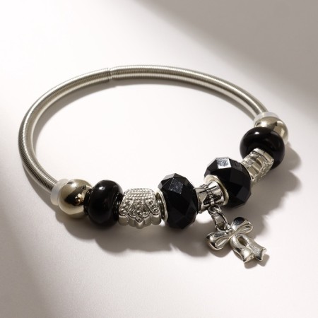 Bracelet Assorted Mardgeri Bant, black color in silver, d = 6.5 cm-1