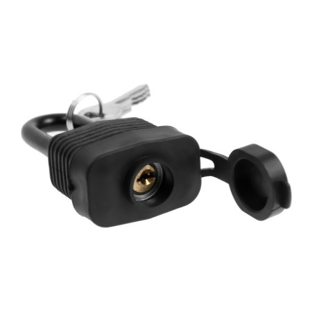 The castle of a hinged locland, 30 mm, moisture -proof, long stuff, 2 keys, black color-3