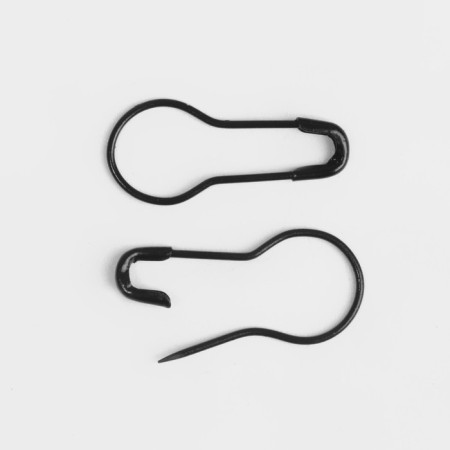 Pins with round end, 22 mm, 20 pcs, black color-2