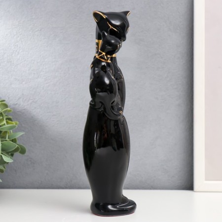 Souvenir Ceramics "Egyptian cat with a kitten, black" 23x8x5.5 cm-1