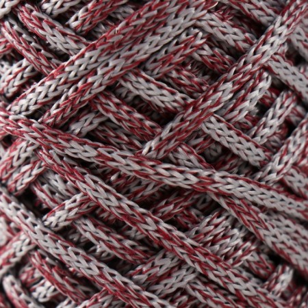 Knitting cord 35% cotton, 65% polypropylene 3 mm 85m/160 ± 10 g (cherry/gray)-2