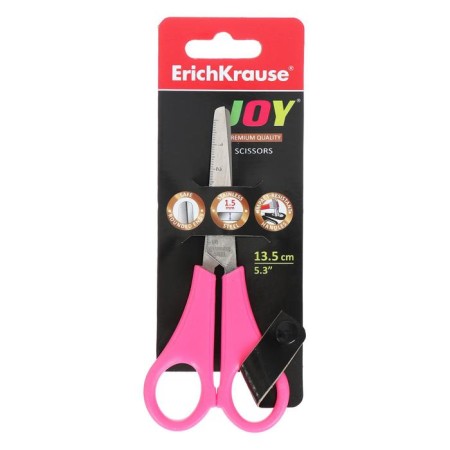 Baby scissors 13.5 cm, Erichkrause Joy, with rounded ends of blades and ruler, mix-2
