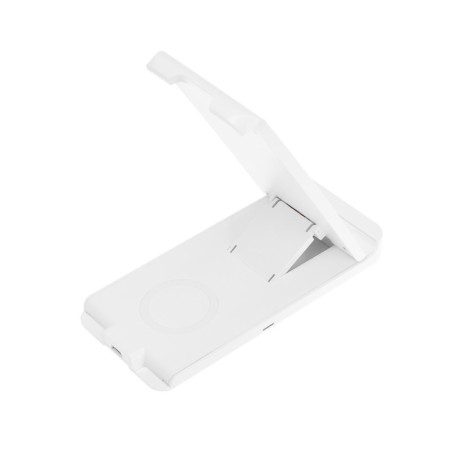 Wireless charging station 2 in 1 LCC-82, 15 W + 5 W, with a stand, white-4