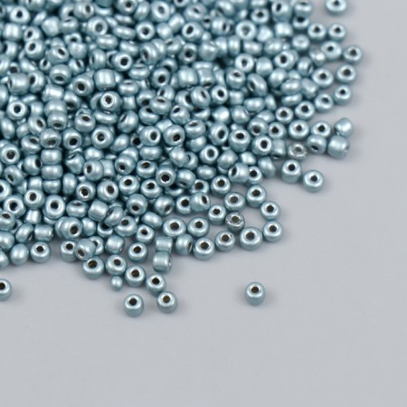 Glass beads 12/0 "gray-turquoise" metallic 450 g