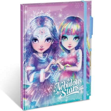 Notepad for Girls Nebulous Stars Iceana, on an elastic band, with a gel handle