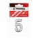 The door number "5" tundra, plastic, chromium color, 1 pc.