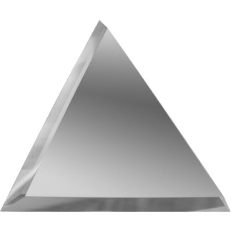 Triangular mirror silver matte tiles with fake 10 mm, 200x200 mm-1