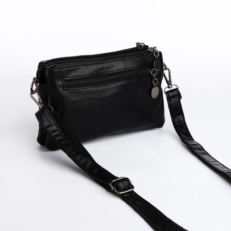 Bag Cross-Bodi with a zipper, black color-1
