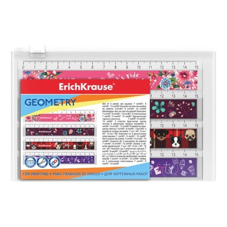 Set of Lineec 4pcs 15cm Design Erichkrause, with a notch of plastic, mix (Girl)-2