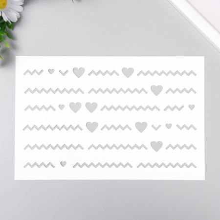 Plastic stencil "with hearts" 24x16 cm