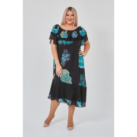 Female dress, size 58, black color-2