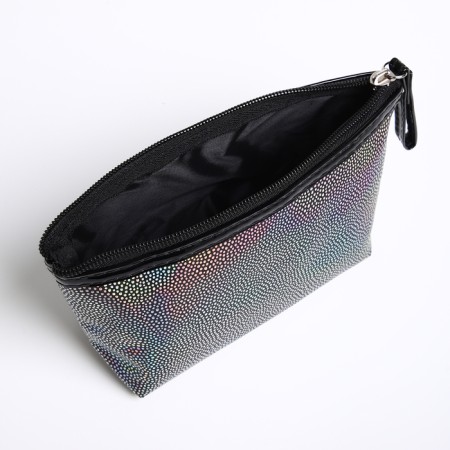 Cosmetic bag with lightning, black color-2