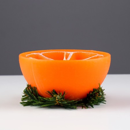 Decorative candle "New Year's orange half", 10x10x6.2 cm-1