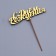 Topper wooden "Happy Birthday" Golden Datim beautifully 14.3x5 cm