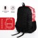 School backpack from textiles on lightning, 3 pockets, red