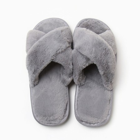 Women's slippers with an open nose size 36-37, gray-4