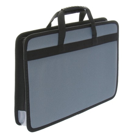 Folder with handles Textile, A4, 365 x 260 x 50 mm, 1C13 "LUGA", frame, gray-1