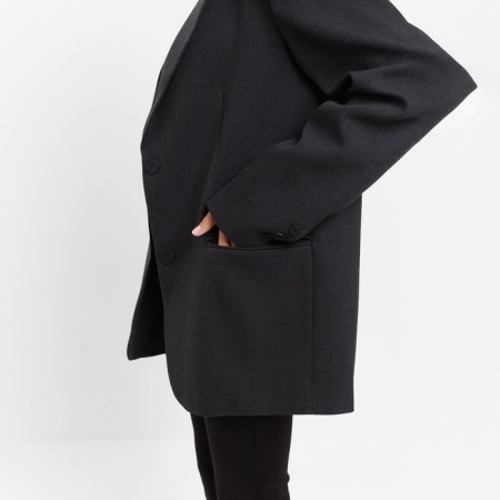 Women's jacket with a cut on the back mist size s-m, black color-3