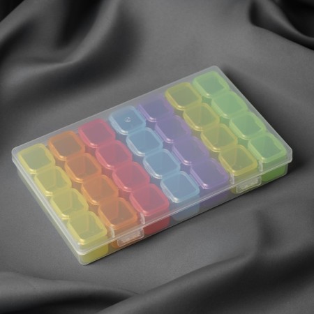 Organizer for needlework, 7 organizers of 4 departments, 17.5 × 10.5 × 2.5 cm, color mix-4