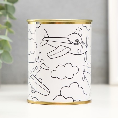 Pigger Bank Metal Children's Painting "Aviation"-1