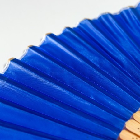 Fan bamboo, textiles h = 21 cm "monocet" in the box, blue-3