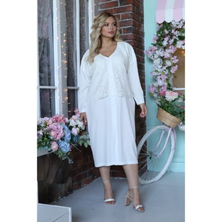 Women's dress, size 52, white color-13