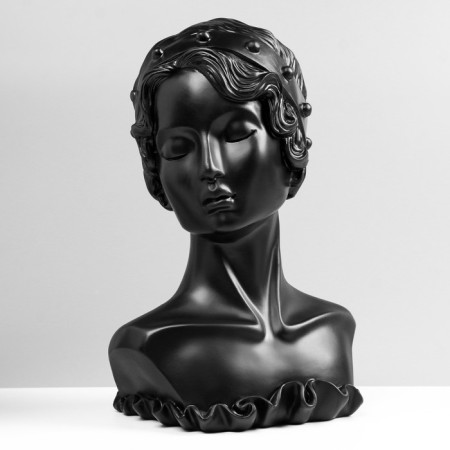 Бюст для украшений «Девушка в цветах», анфас, 17,5×13,5×29,5 см, цвет чёрный-2