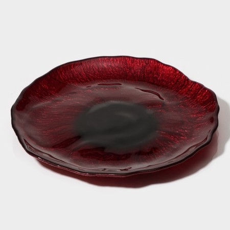 Glass Serving "Flora", d = 21 cm, red color-2
