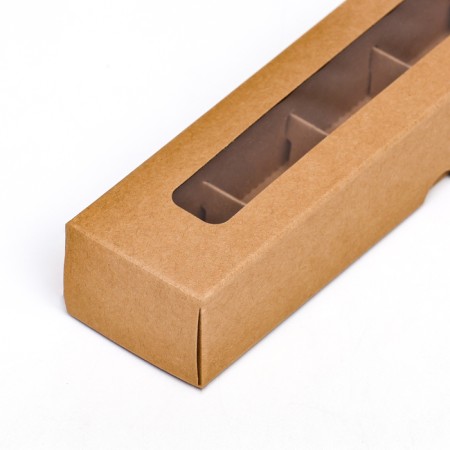 Folding box for 5 sweets, craft, 5 x 22 x 3.5 cm. Set 5 pcs.-3