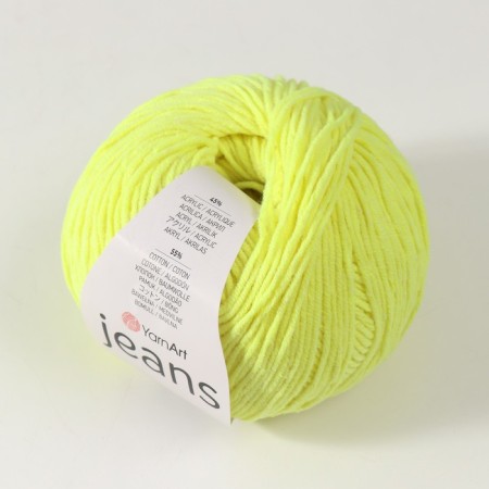 Yarn "jeans" 55% cotton, 45% acrylic 160m/50g (58 lemon)-2