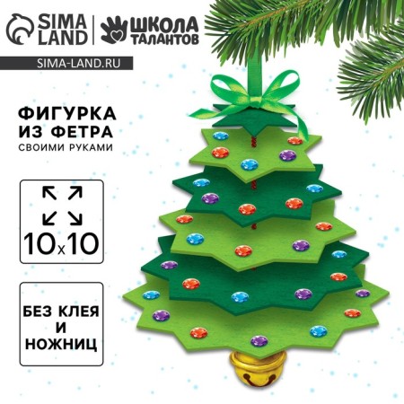 New Year's toy of felt "New Year! Christmas tree with a bell "