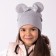 Two-layer hat "Mouse", color gray/bow, size 50-54