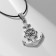 Pendant Male "Anchor" with a helm, color black silver on a black lace, 50 cm
