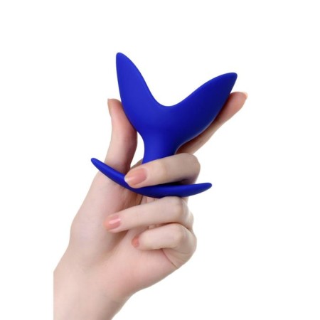 Expanding anal plug Bloom, silicone, blue color, 9.5 cm, d = 7 cm-3