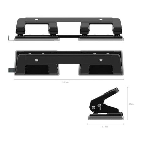 Erichkrause Quadro punch, up to 10 sheets, 4 holes, metal, black-1