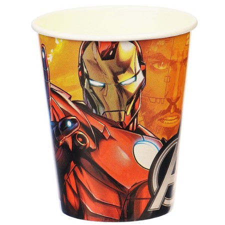 Paper glass "Happy Birthday!", 250 ml, 6 pieces, avengers-2