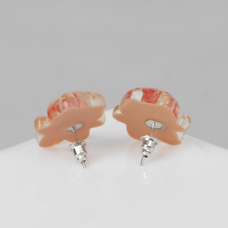 Earrings plastic "Mishutka", colored in silver-2