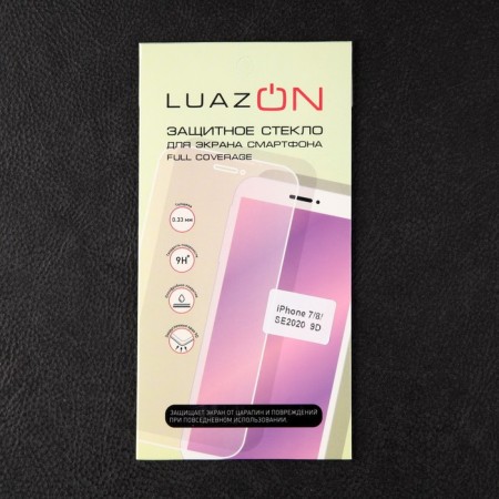 Protective glass 9D Luazon for iPhone 7/8/SE2020, full glue, 0.33 mm, 9n, black-7