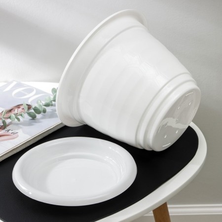 Pot with the pallet "Viola", 5 l, the color is white-3