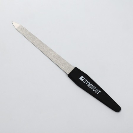 Metal file for nails, 15.2 cm, in a case, black color, PF-927