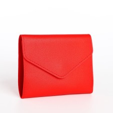 Women's wallet on the button, red color