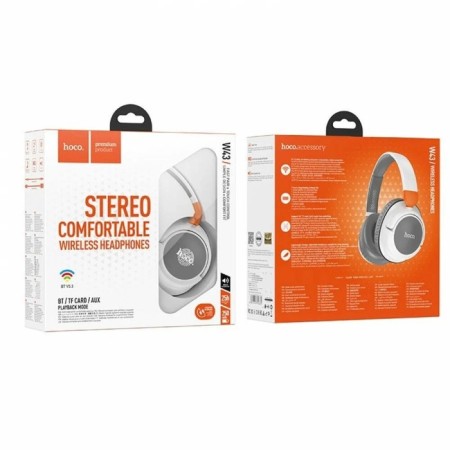 Hoco W43 headphones, wireless, full -size, Bluetooth 5.0, 250 mAh, white-4